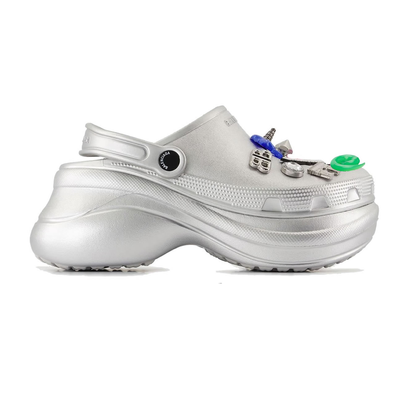 Balenciaga X Crocs Mule Black Silvery Multicolor Jibbitz Womens 720762 W0fow 1000 (0) - www.newkick.org